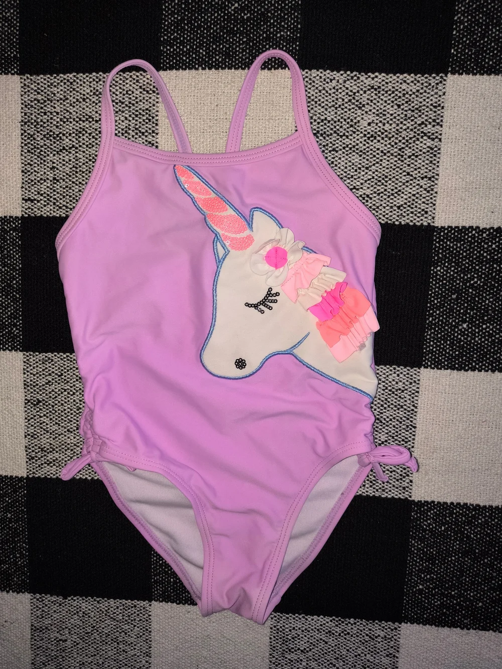 Kids Unicorn One-Piece Swimsuit - Purple